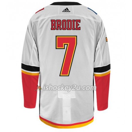 Mænd NHL Calgary Flames Trøje TJ BRODIE 7 Adidas Hvid Authentic